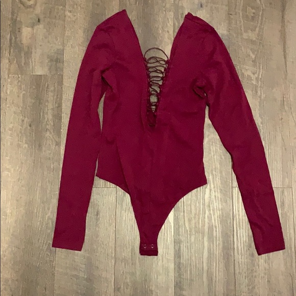 Express Tops - Express Maroon bodysuit